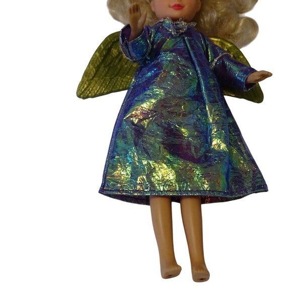 Vintage 1990 Kid Kore Katie Doll With Angel Wings Blonde Curly Hair Blue Eyes - Picture 6 of 12